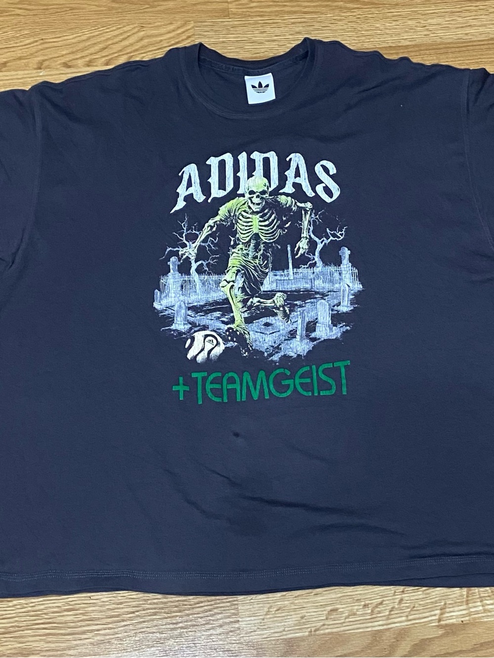 Adidas - “Teamgeist” Skeleton Graphic Tee - Dark Grey